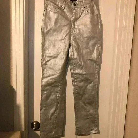 Metallic Straight Leg Jeans - Picture 9 of 11